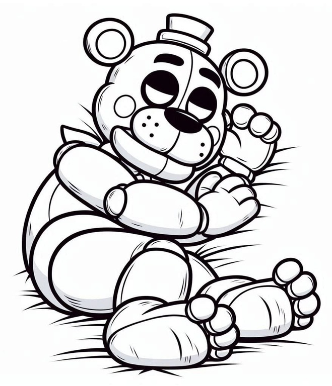 Dibujos de Dibuja Freddy Fazbear durmiendo para colorear