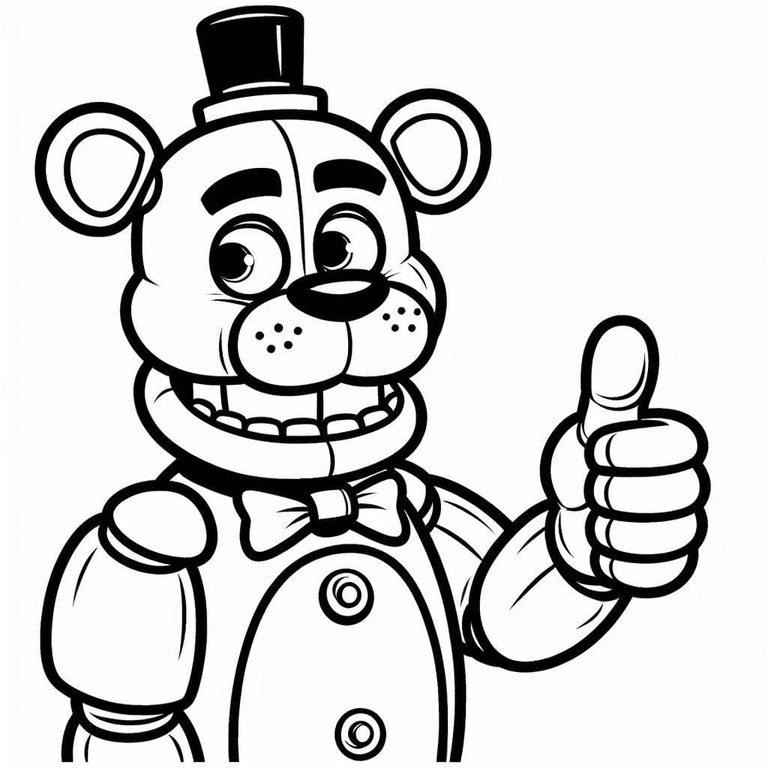 Dibujos de Dibuja Freddy Fazbear genial para colorear