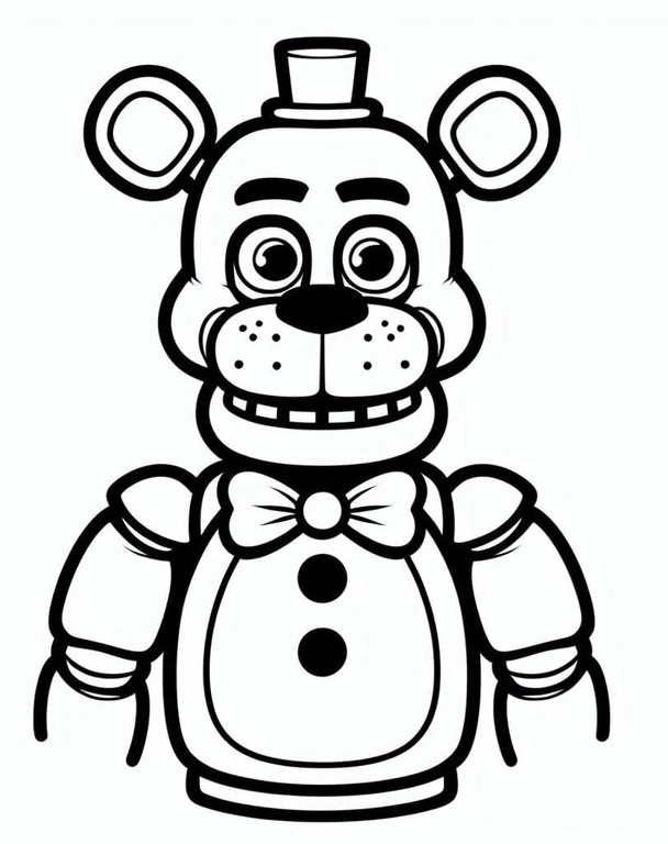 Dibujos de Dibuja Freddy Fazbear sonriente para colorear
