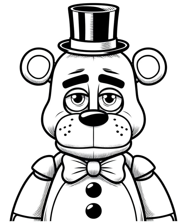 Dibujos de Dibuja Freddy Fazbear triste para colorear