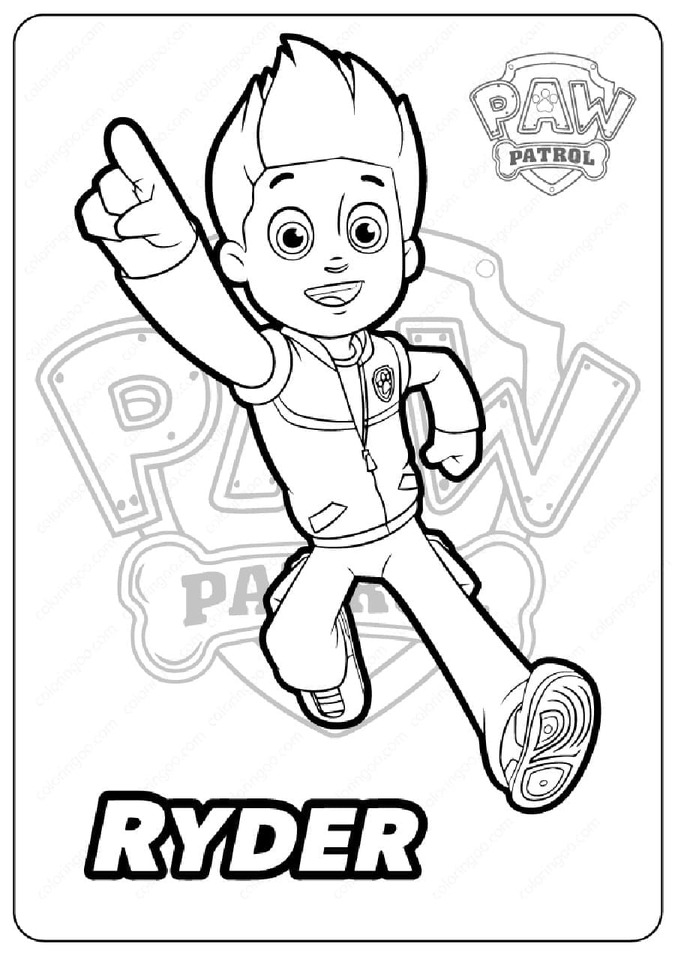 Dibujos de Dibuja genial Ryder Paw Patrol para colorear