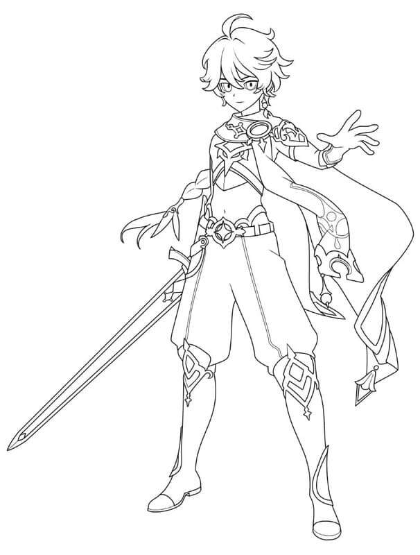 Dibujos de Dibuja Genshin Impact Aether para colorear