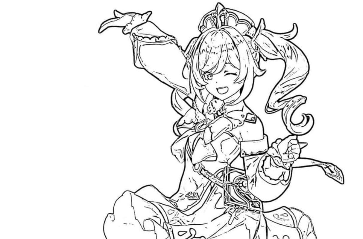 Dibujos de Dibuja Genshin Impact Barbara para colorear