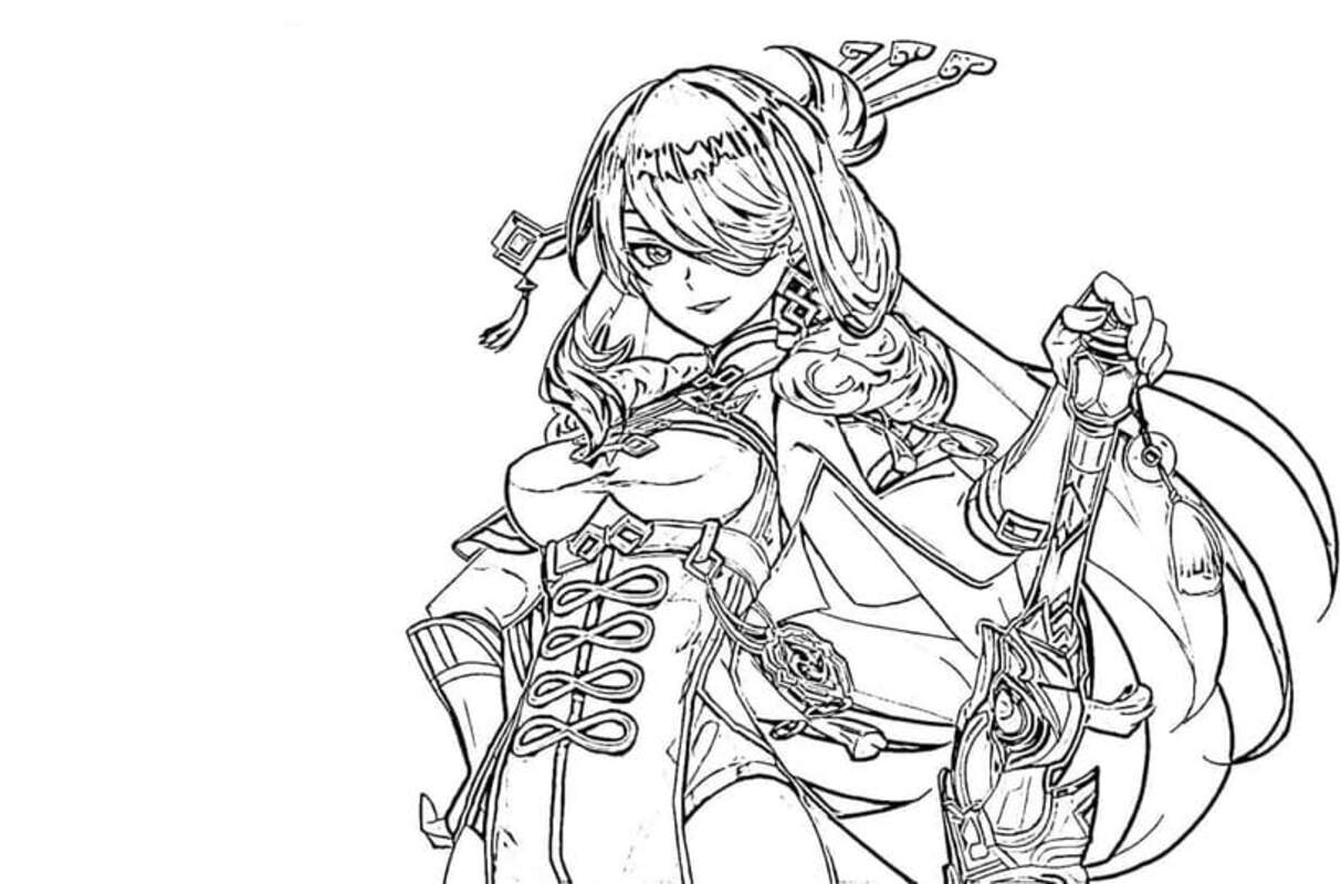 Dibujos de Dibuja Genshin Impact Beidou para colorear