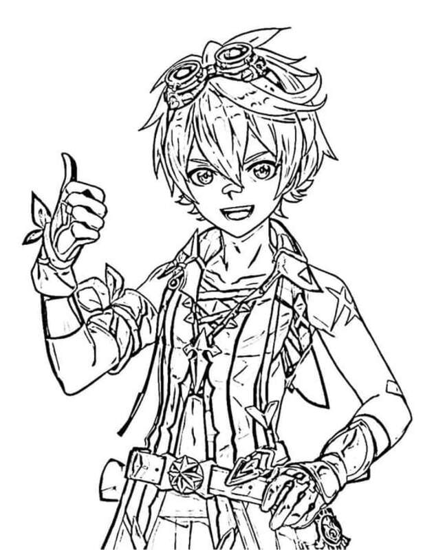 Dibujos de Dibuja Genshin Impact Bennett para colorear