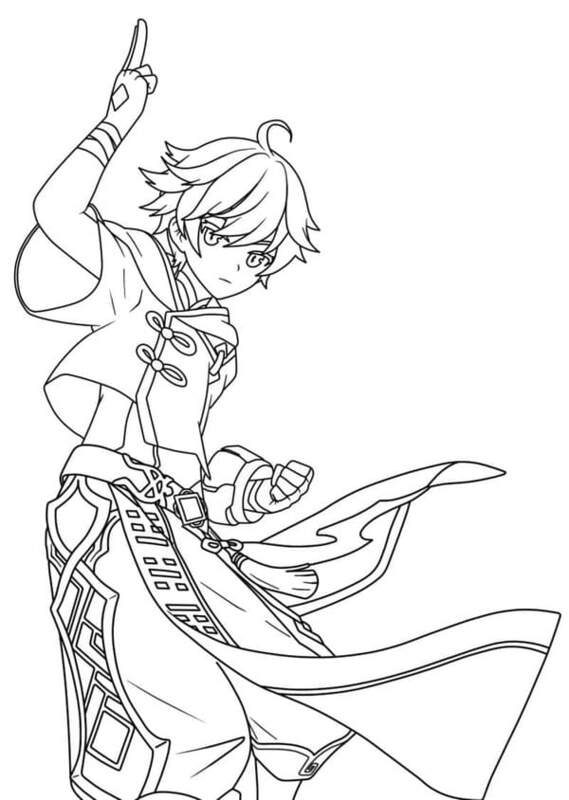 Dibujos de Dibuja Genshin Impact Chongyun para colorear
