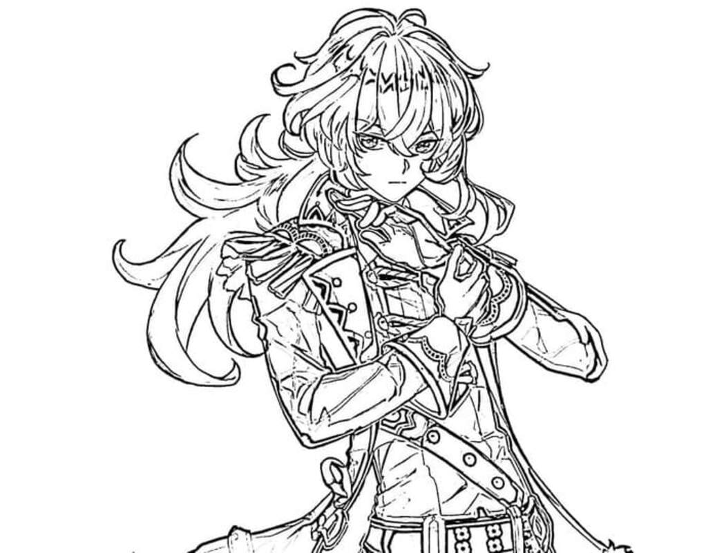 Dibujos de Dibuja Genshin Impact Diluc para colorear