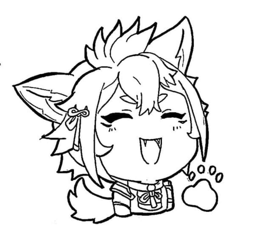 Dibujos de Dibuja Genshin Impact Gorou Lindo para colorear