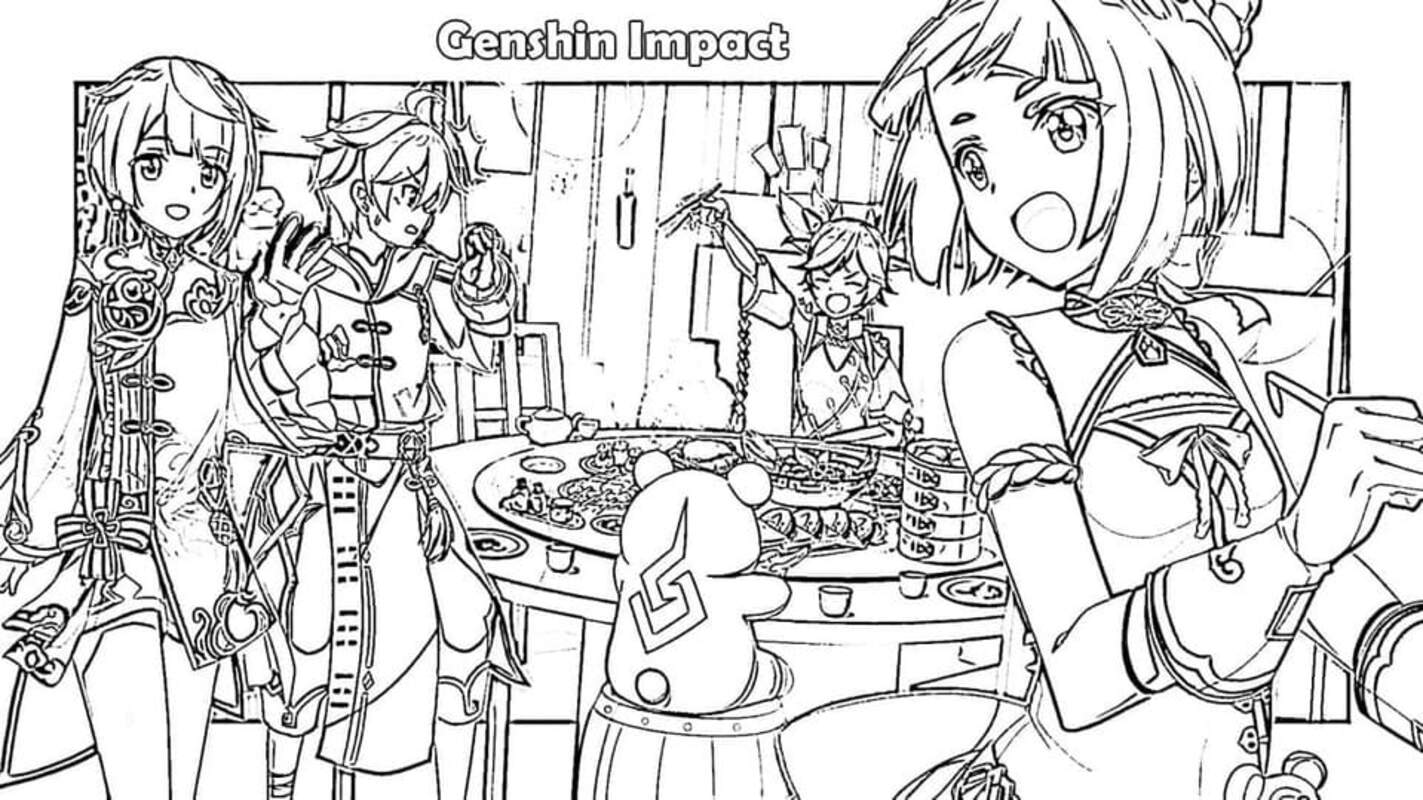 Dibujos de Dibuja Genshin Impact gratis para colorear