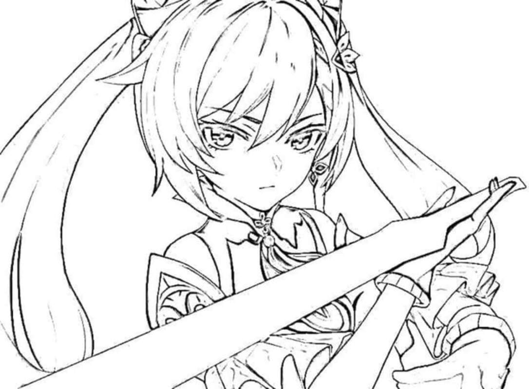 Dibujos de Dibuja Genshin Impact Keqing para colorear