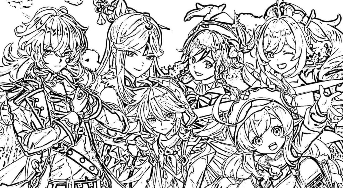 Dibujos de Dibuja Genshin Impact para colorear