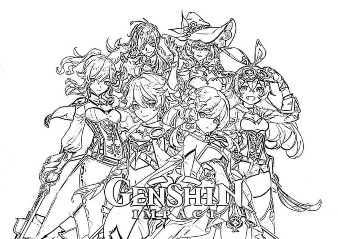 Genshin Impact para colorear