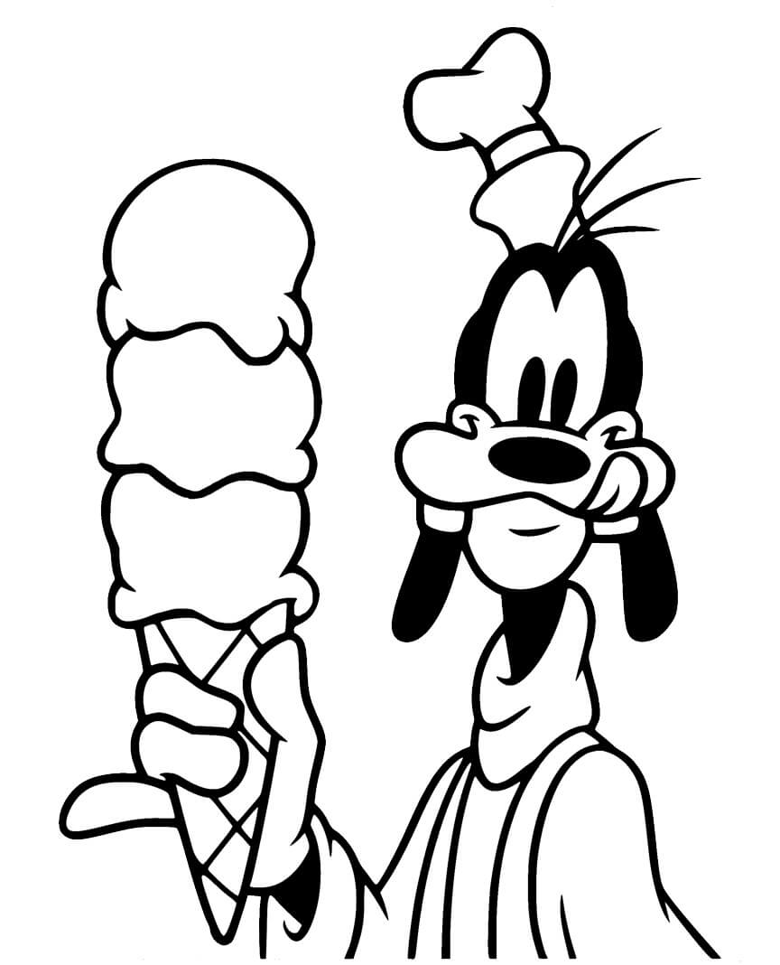 Dibuja Goofy con crema para colorir