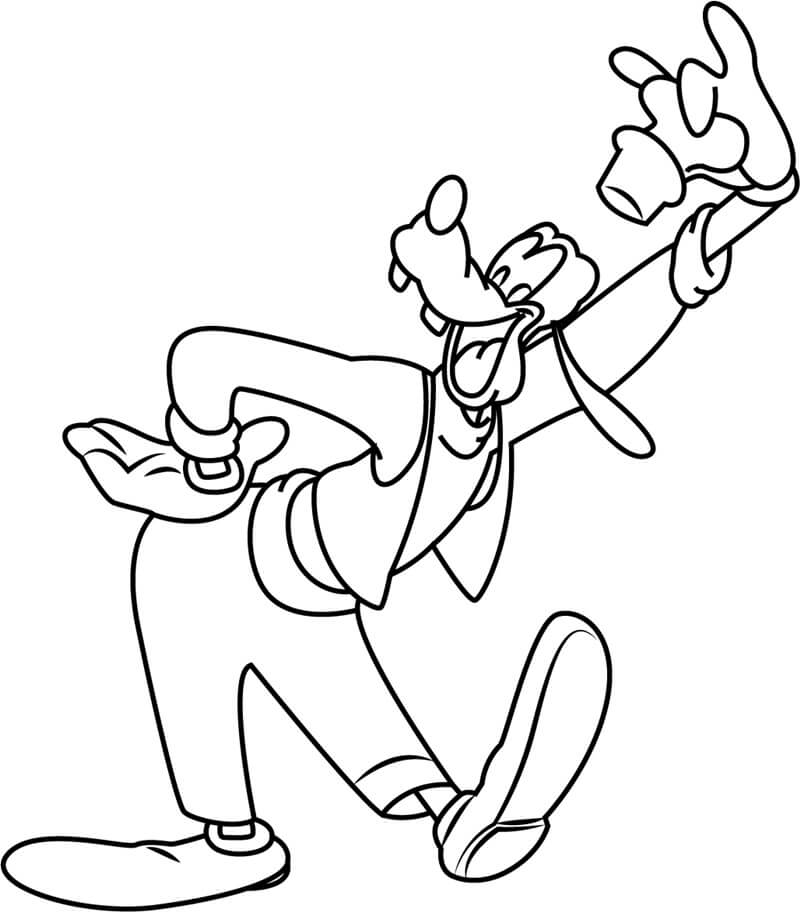 Dibuja Goofy feliz para colorir