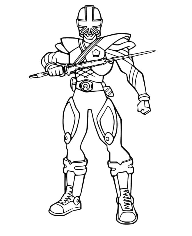 Dibujos de Dibuja gratis a Power Rangers Samurai para colorear