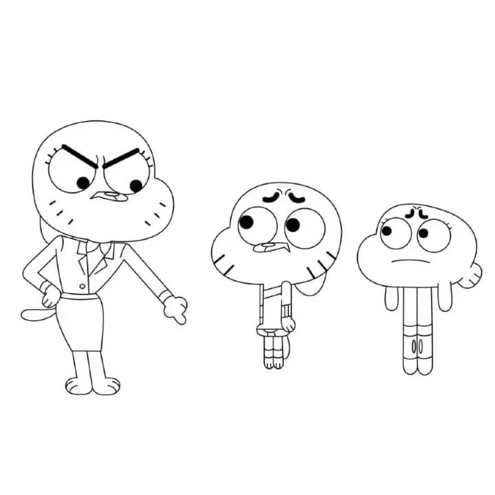 Dibujos de Dibuja gratis Gumball para imprimir para colorear