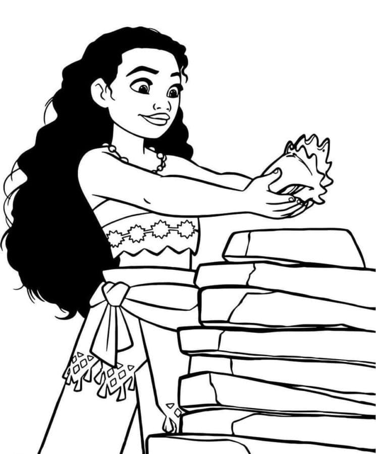 Dibujos de Dibuja gratis Moana para imprimir para colorear