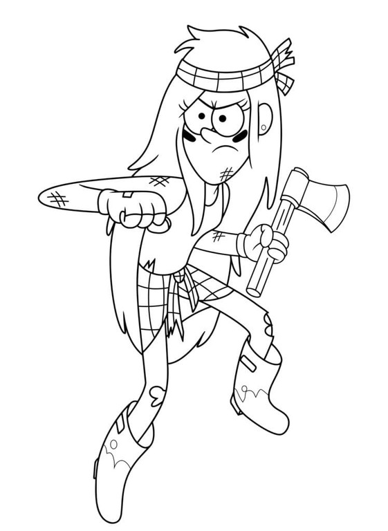 Dibujos de Dibuja Gravity Falls Cool Wendy para colorear