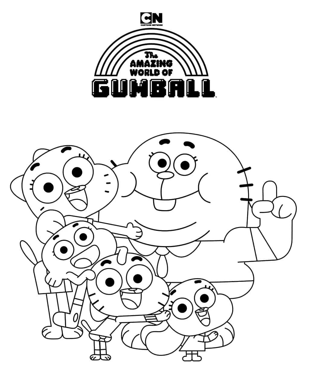 Dibujos de Dibuja Gumball imprimir gratis para colorear