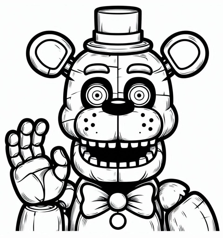 Dibujos de Dibuja horroroso Freddy Fazbear para colorear