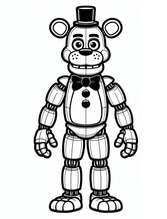 Dibujos de Dibuja imagen de Freddy Fazbear para colorear