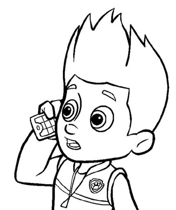 Dibujos de Dibuja Imprimible Ryder Paw Patrol para colorear