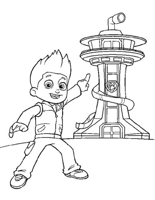 Dibujos de Dibuja Imprimir Ryder Paw Patrol para colorear