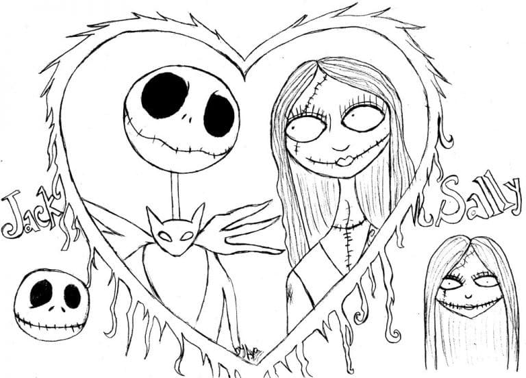 Dibujos de Dibuja Jack Skellington 1 para colorear