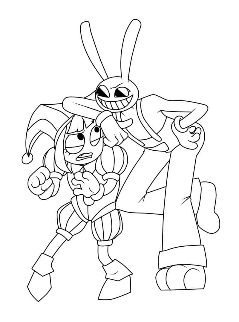 Dibuja Jax fácil para colorir