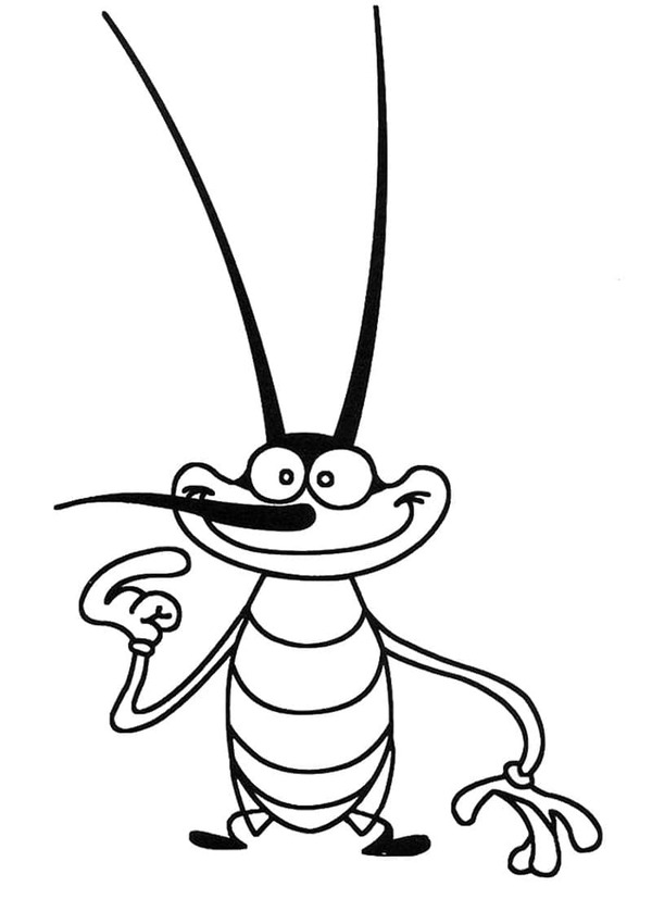 Dibuja Joey en Oggy y las cucarachas para colorir