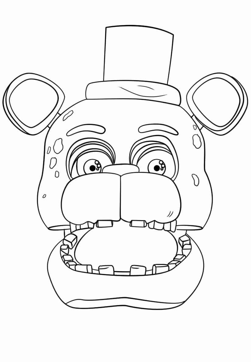 Dibujos de Dibuja la cabeza de Freddy para colorear