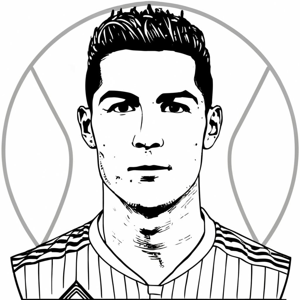 Dibujos de Dibuja la cara de Cristiano Ronaldo para colorear