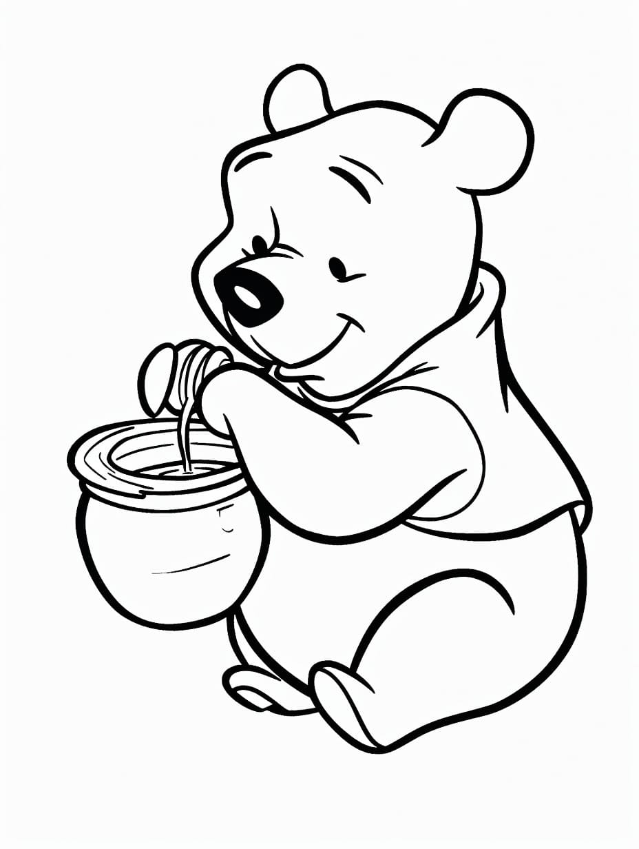 Dibujos de Dibuja la imagen de Winnie Pooh para colorear