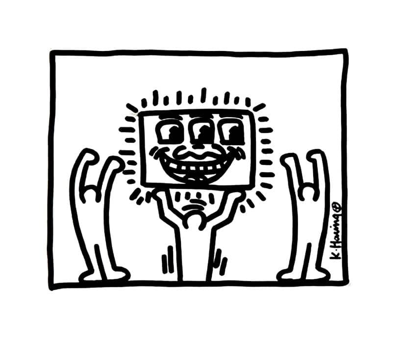 Dibujos de Dibuja la obra de arte de Keith Haring para colorear