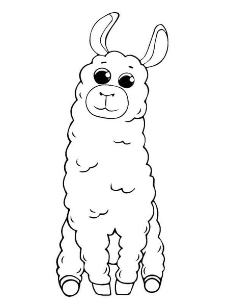 Dibujos de Dibuja Llama linda para imprimir gratis para colorear