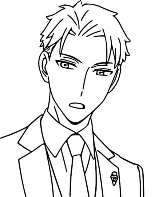 Dibujos de Dibuja Loid Forger de Anime Spy x Family para colorear