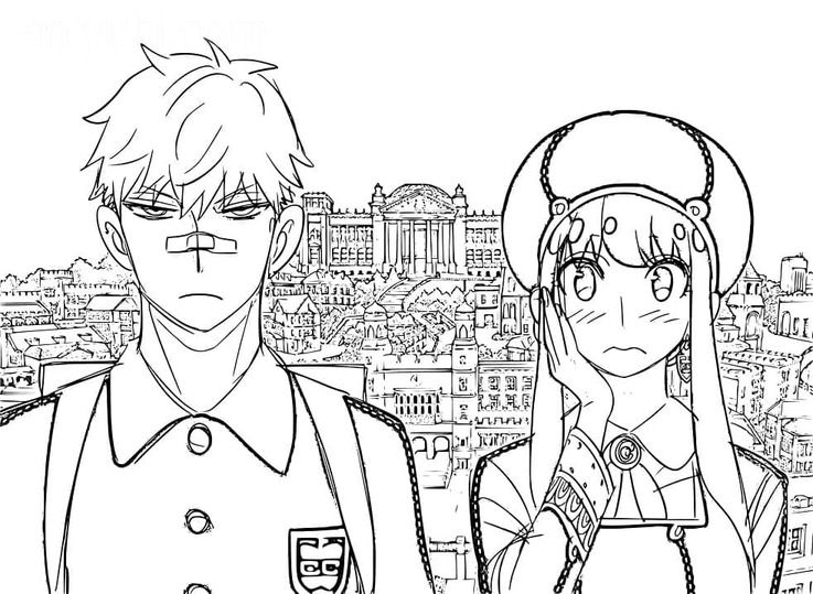 Dibujos de Dibuja Loid y Yor Forger de Spy x Family para colorear