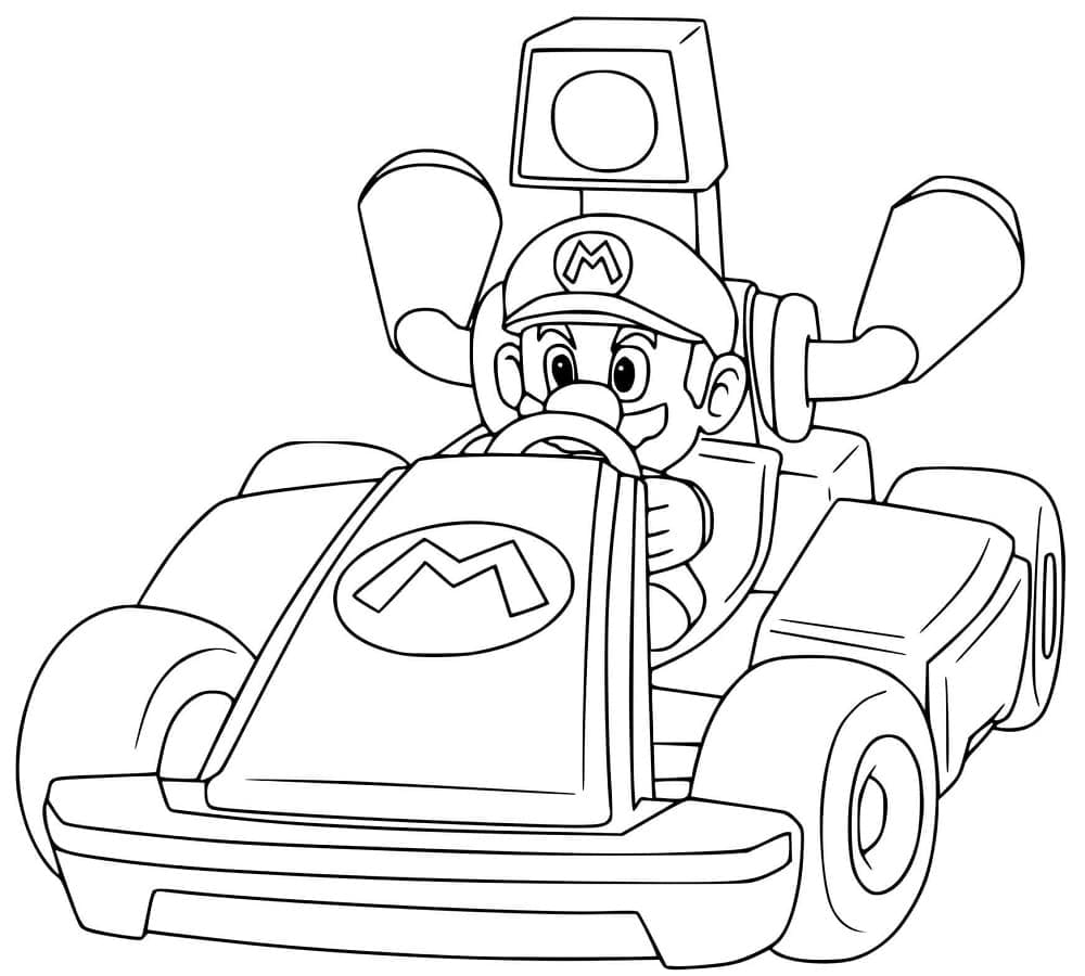 Dibujos de Dibuja Mario Kart Gratis para colorear