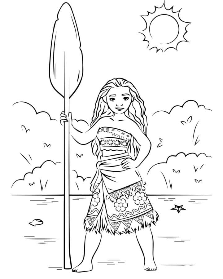 Dibujos de Dibuja Moana imprimir gratis para colorear