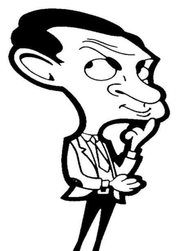 Dibuja Mr Bean está pensando para colorir