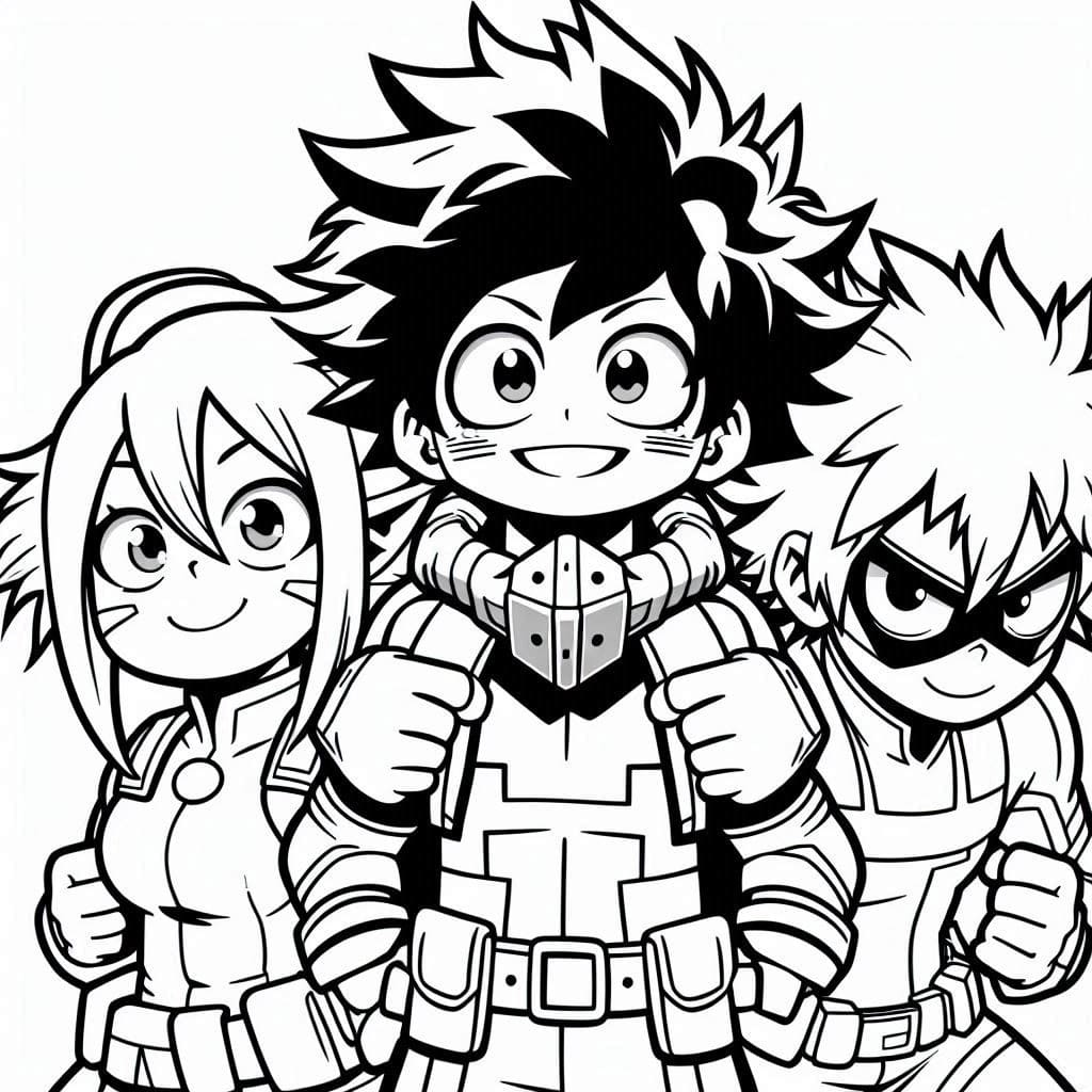 Dibujos de Dibuja My Hero Academia simplemente para colorear