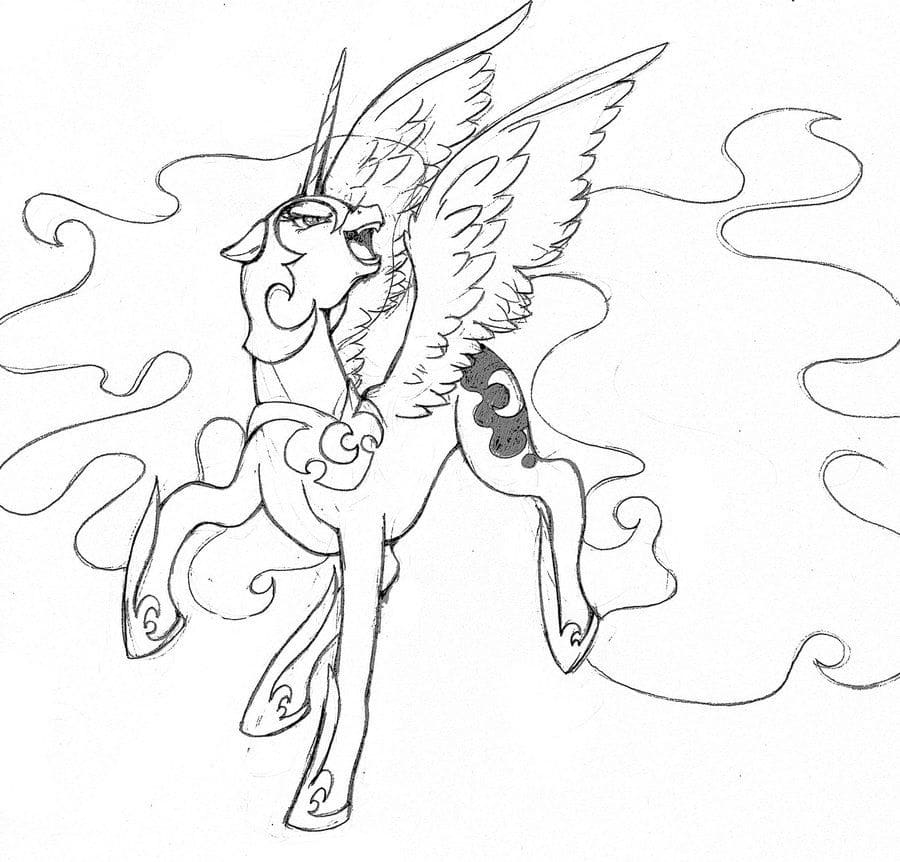 Dibujos de Dibuja My Little Pony Imprimible para niños para colorear