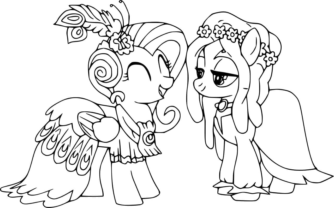 Dibujos de Dibuja My Little Pony sencillo para colorear