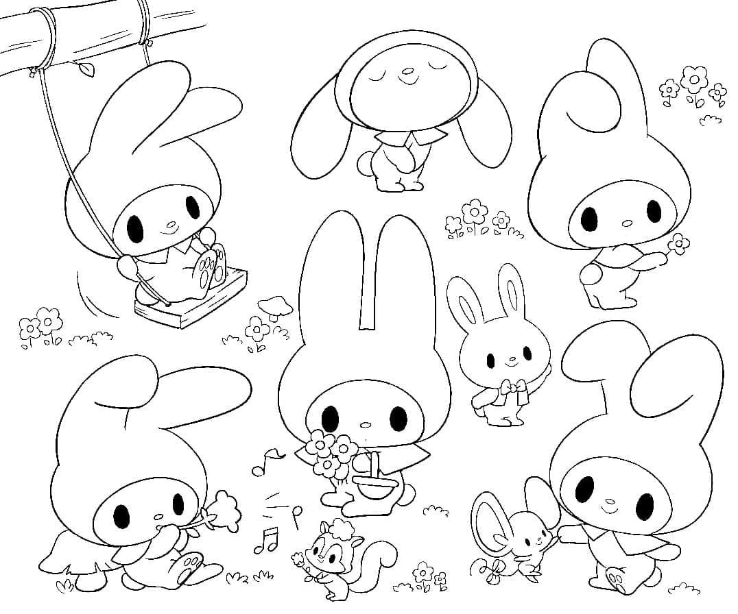 Dibujos de Dibuja My Melody conejito para colorear