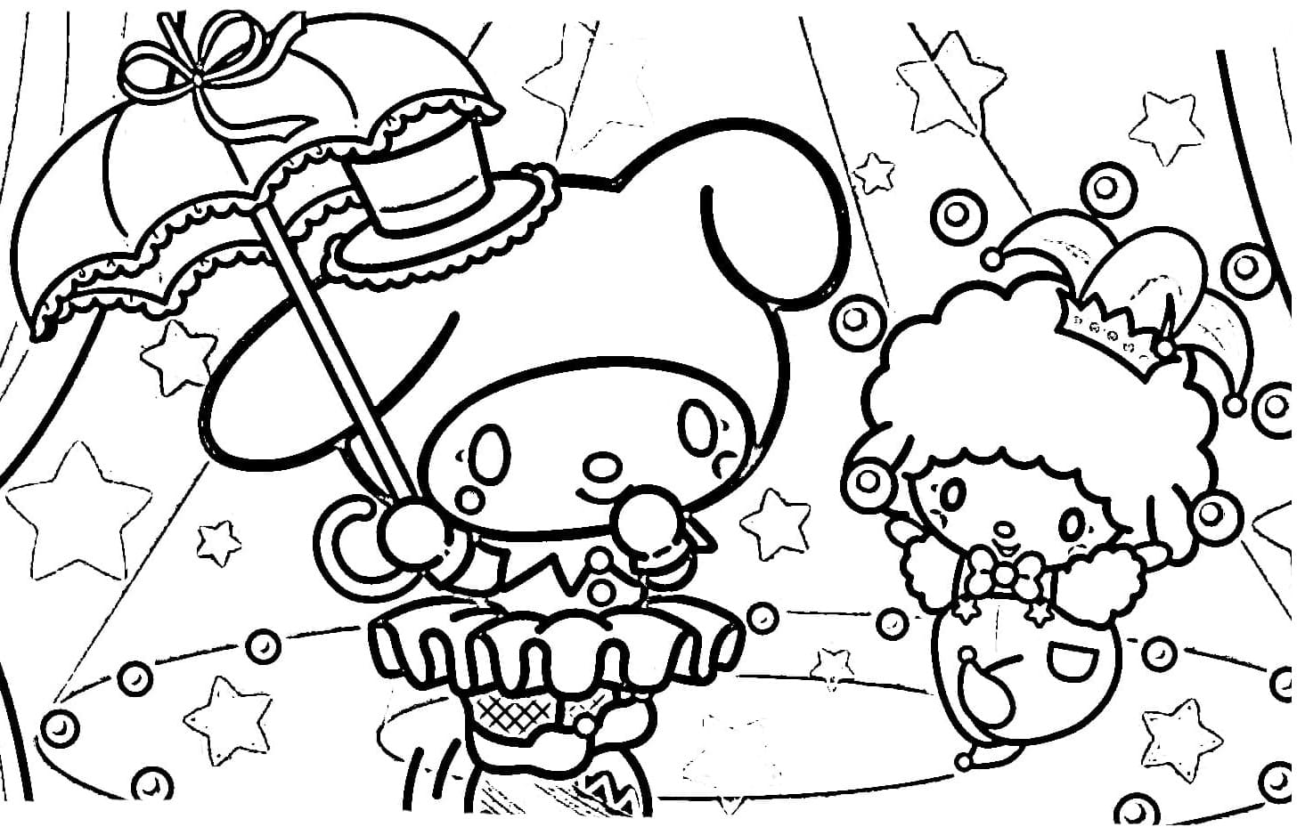 Dibujos de Dibuja My Melody del circo para colorear