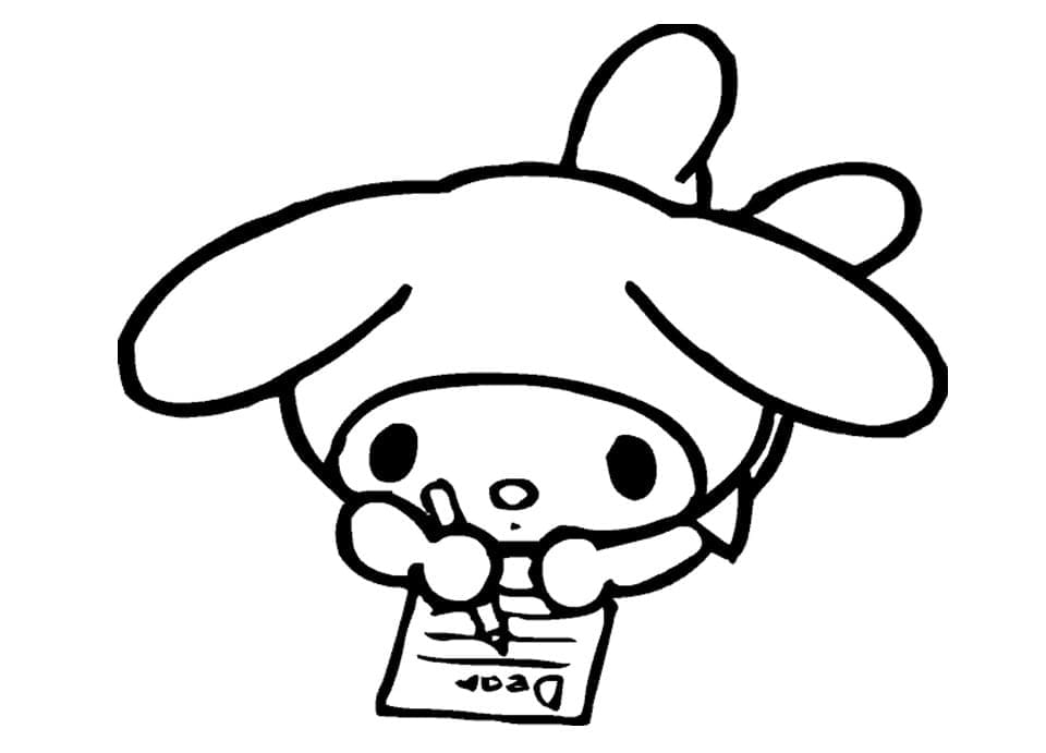 Dibujos de Dibuja My Melody es escritura para colorear