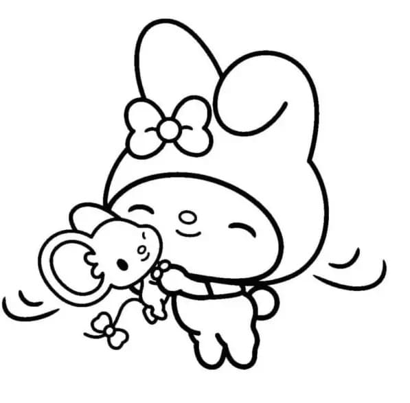 Dibujos de Dibuja My Melody y Flat para colorear