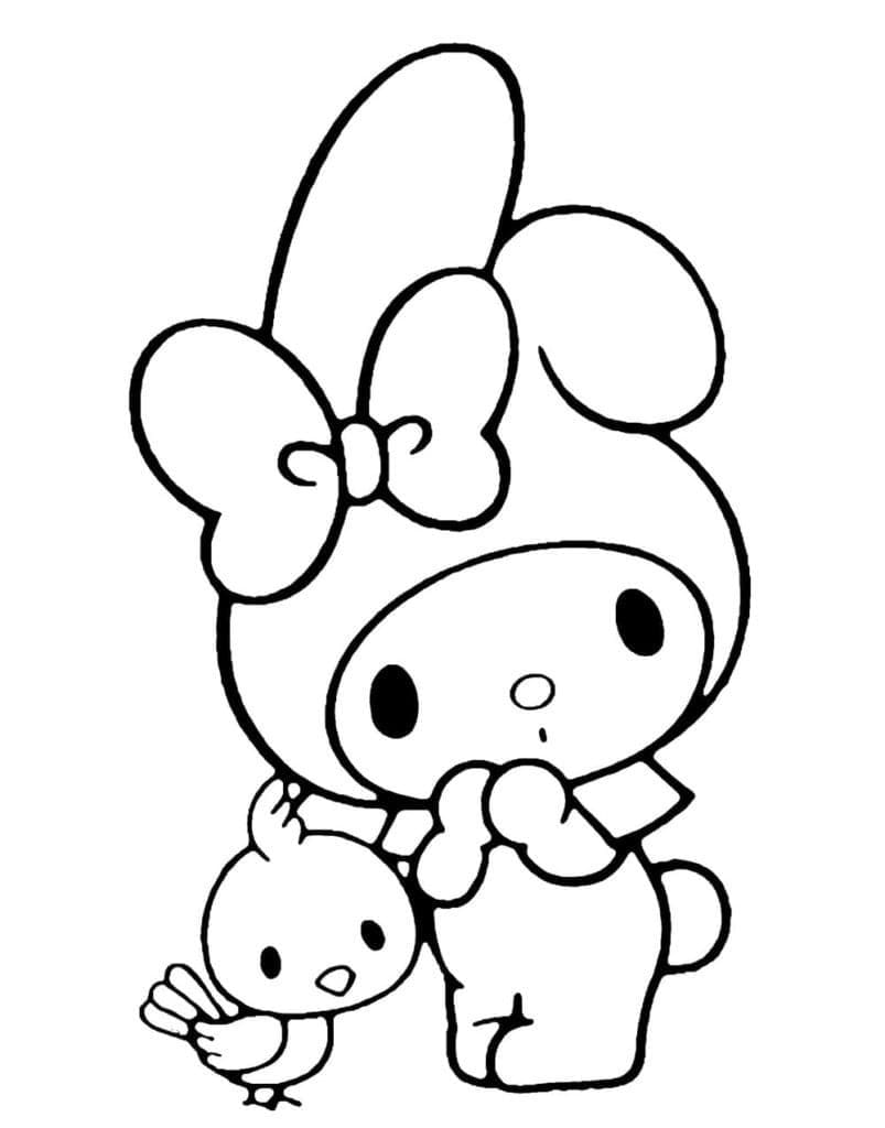 Dibujos de Dibuja My Melody y Tori para colorear