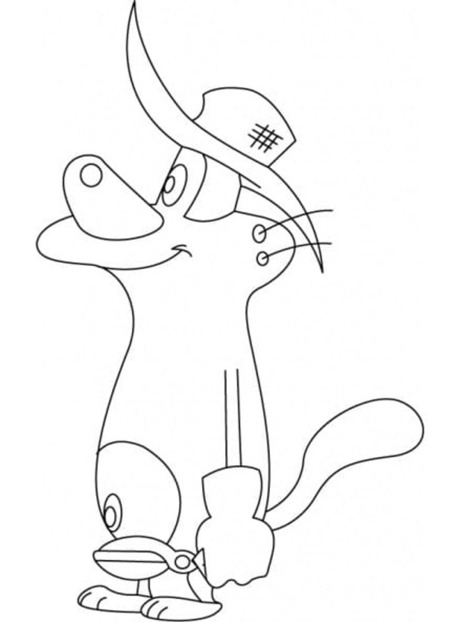 Dibuja Oggy gratis para niños para colorir