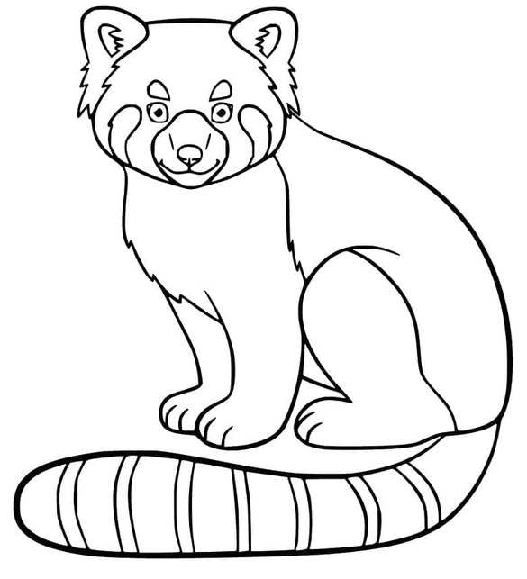 Dibujos de Dibuja Panda rojo imprimir gratis para colorear